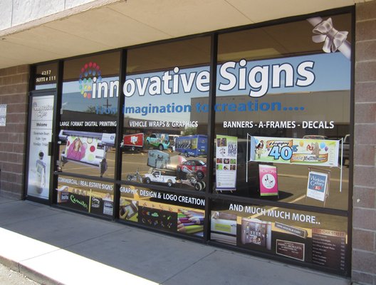 The shop facade shown in Innovative Signs’ published archive.